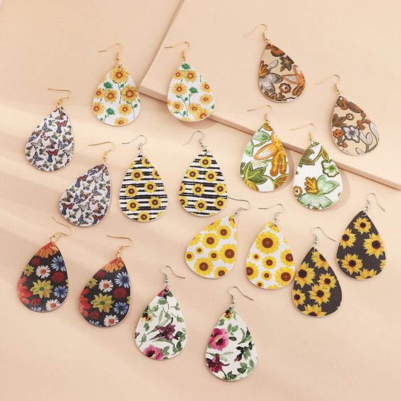 FLOWER PRINTED EARRINGS